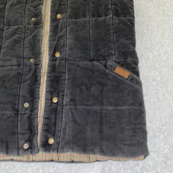 Vintage Puffa Black Quilted Puffer Vest Men's Small Outdoor Wear Plaid Lined‎ - Picture 2 of 16